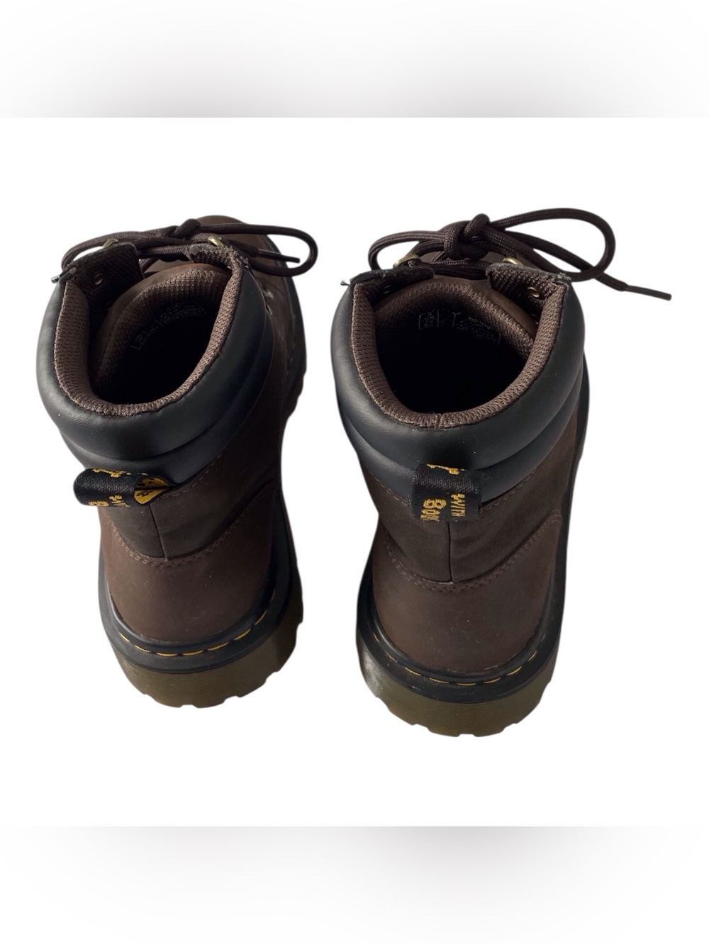 Dr.Martens FAORA Women's Brown Leather AirWait Combat Boots, 7 - Picture 8 of 11